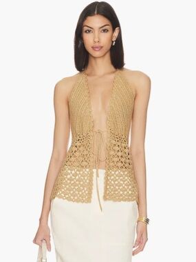 Crochet Tie-Front Halter Camisole - MORE TO COME
